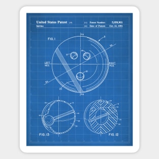 Bowling Ball Patent - Bowler 10 Pin Bowling Art - Blueprint Sticker